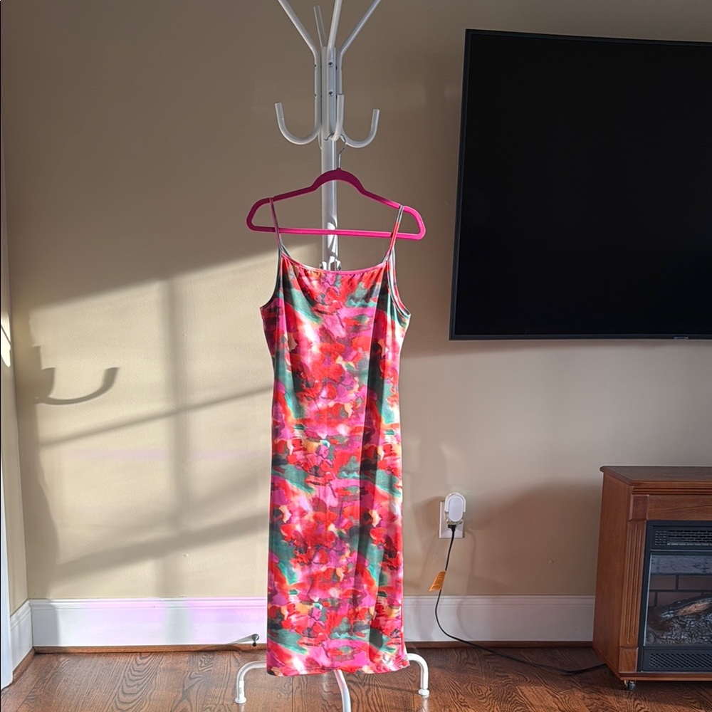 Vibrant Floral Slip Dress
